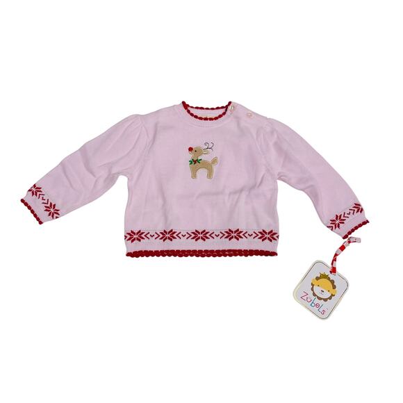 NWT Zubels 6M Reindeer Sweater - Picture 1 of 4